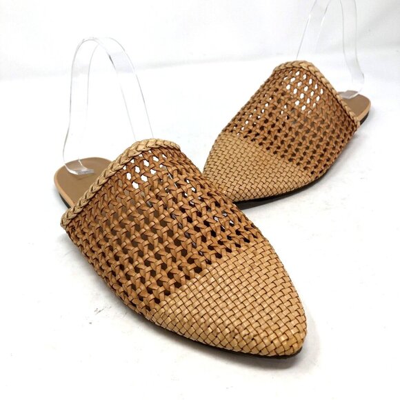 American Eagle Shoes - American Eagle Shoes 9 Beige Multi Tone Woven Slide Flats Pointed Toe Sandal PU